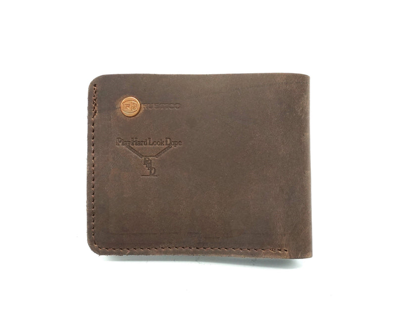 Brown Top Grain Leather Bifold Wallet handcmade by PlayHardLookDope