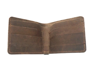 Brown Top Grain Leather Bifold Wallet handcmade by PlayHardLookDope