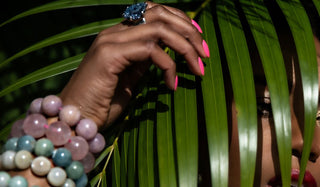 Luxury Rose Quartz Natural Stone Bracelet lifestyle img