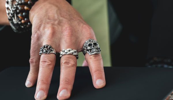 Skull Ring, gothique Skull Wings Ring pour hommes, Punk Grim Reaper Skull Ring, gothique Skull Wings Ring pour hommes, Punk Grim Reaper