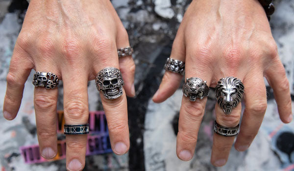 Assorted skull head ring lifestyle img 2