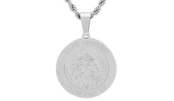 silver saint anthony necklace feature img