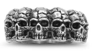 silver skull band ring second img