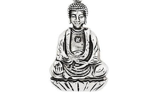 Silver Sitting Buddha Pendant Necklace feature img close up