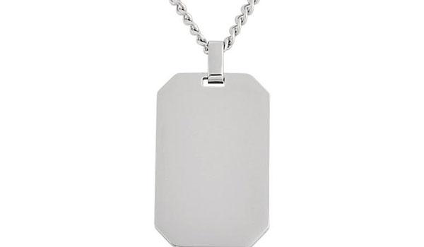 Silver Dog Tag Pendant Necklace Feature img