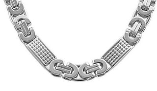 silver mix link chain close up img