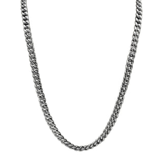 Silver stainless steel 5mm gourmette chain 24 inches in length