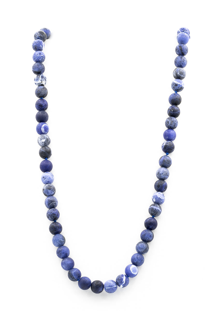 <img src="IMG_8084.JPG" alt="Sodalite Natural Stone Necklace 8mm-10mm-30 Inches">
