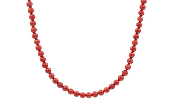 Sterling Silver 90's Style Mini Adjustable Red Coral Necklace