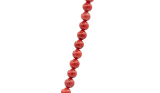 Sterling Silver 90's Style Mini Adjustable Red Coral Necklace close up